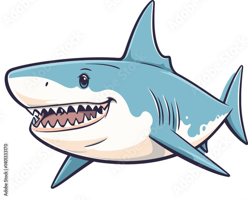 Shark with Strong Jaw PNG Shark with Powerful Teeth Design