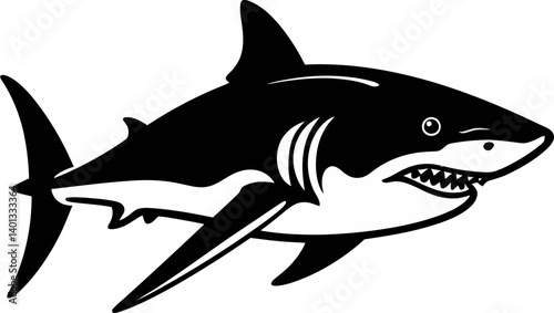 Shark Design for Marine Exploration Shark with Teeth and Fins PNG