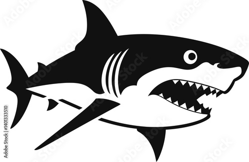 Shark Icon for Marine Protection Shark Design with Tail in Motion