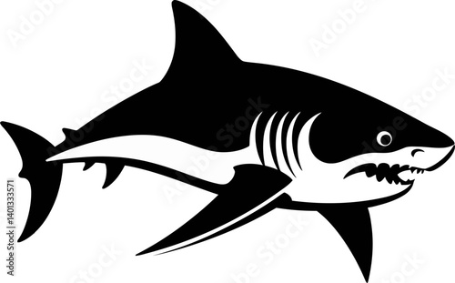 Shark Swimming with Strong Fins Shark Illustration for Coastal Education