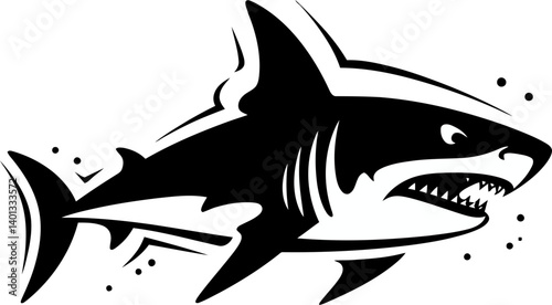 Shark Design for T-shirt Printing Shark with Dorsal Fin Above Water