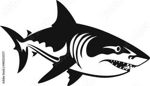 Shark with Bright and Bold Teeth Shark for Summer Wildlife Designs