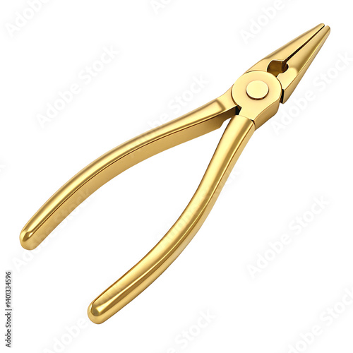 Elegant golden pliers isolated transparent background a high resolution image showcasing a pair of luxurious gold pliers perfect for luxury tools or craftsmanship concepts photo