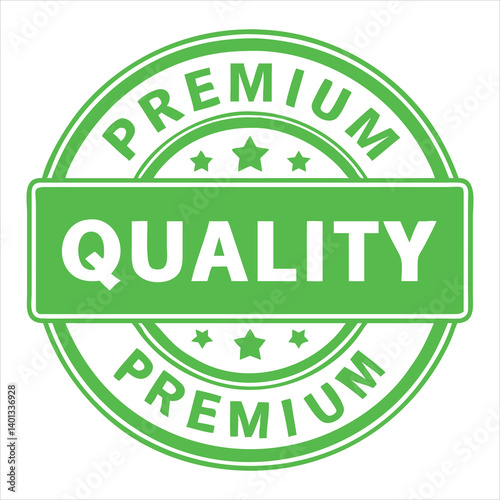 Premium Quality Green Seal Stamp with Stars,  Product Guarantee, Top Quality, Excellent Standard, Best Choice, Superior Product,  High-Quality Goods,  Exceptional Value,  Customer Satisfaction