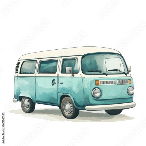 Vintage camper van illustration
