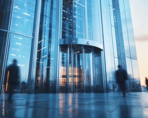Modern skyscraper building facade photo