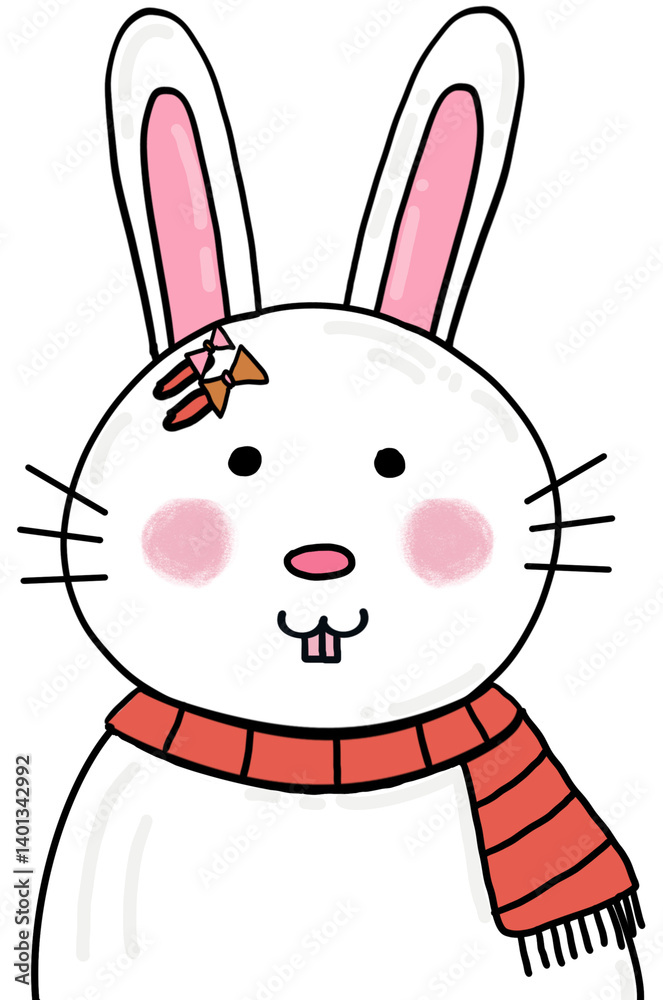 Obraz premium White rabbit cartoon Character.