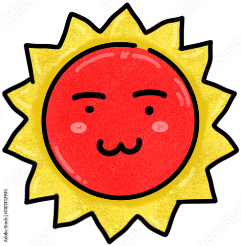 sun smile cartoon character.