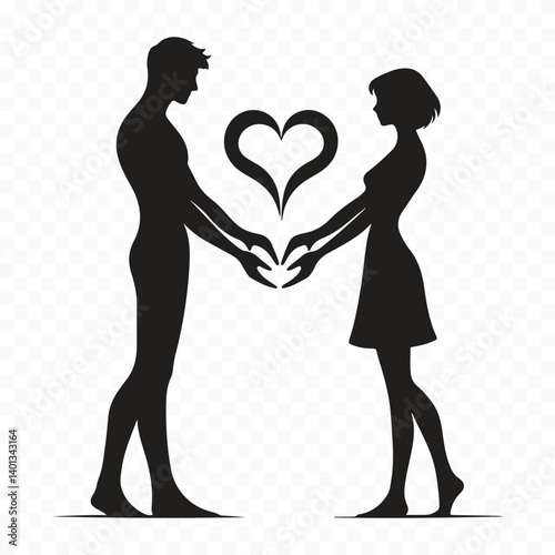 Passionate silhouette capturing true love and deep emotion