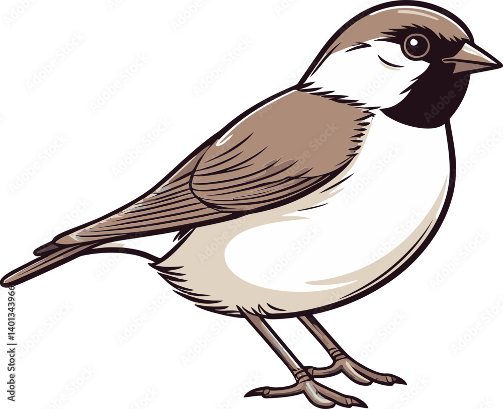 Obraz premium Sparrow with Pink Feathers Flying in Sky Sparrow Perched on Fence with Autumn Leaves