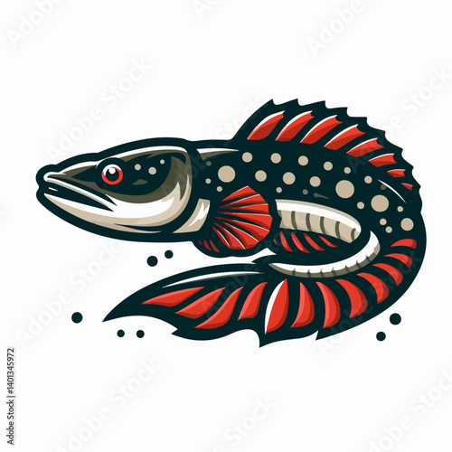 channa fish vector illustration