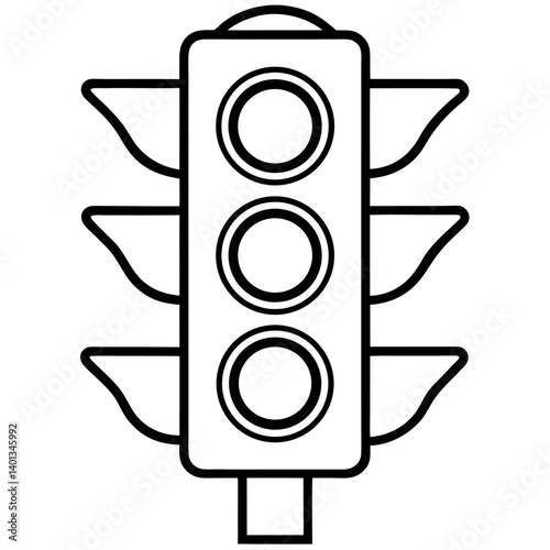 black line art icons depicts various traffic light designs