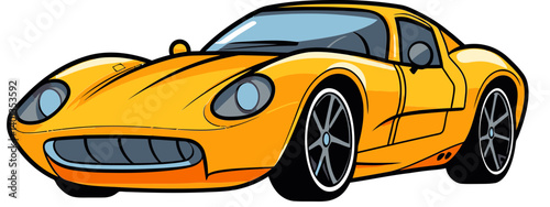 Black Sports Car with Chrome Details Sports Car with Racing Pedals and Accents