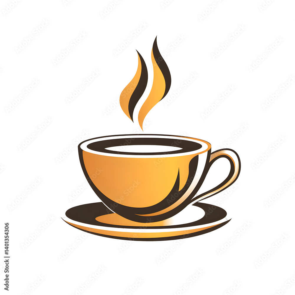 Obraz premium Hot Coffee Cup Illustration