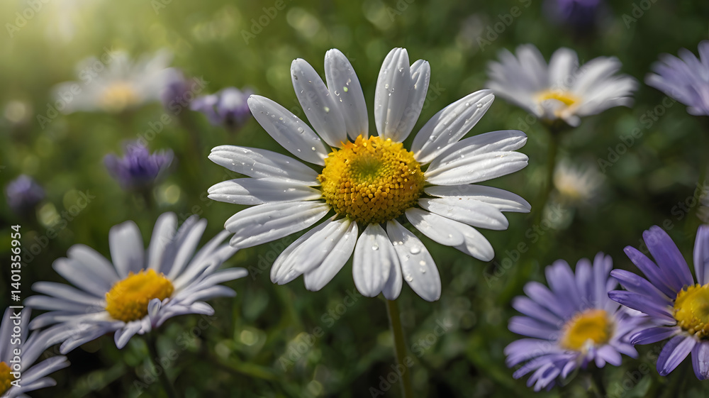 Fototapeta premium Daisy flower in sunlight