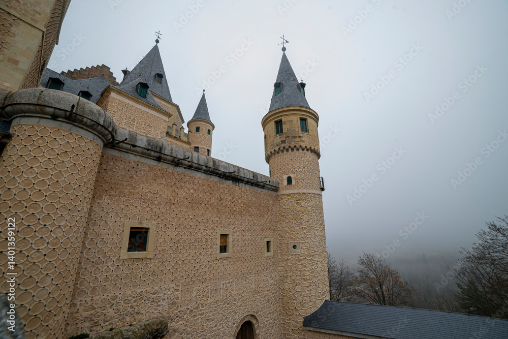 Majestic Alcázar of Segovia in Foggy Weather - A Spanish Treasure Majestic Alcázar of Segovia in Foggy Weather - A Spanish Treasure