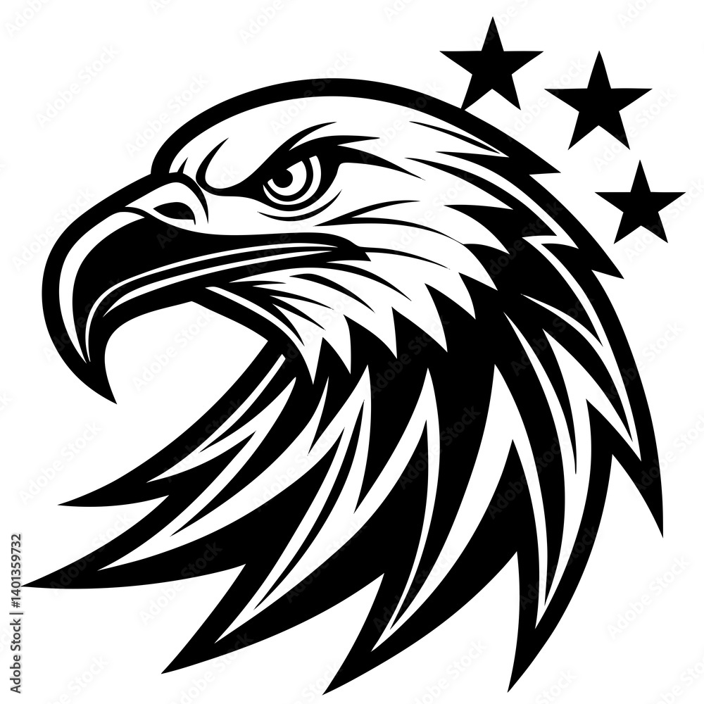 Obraz premium eagle head vector illustration