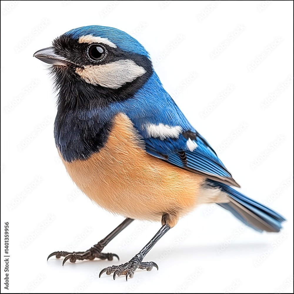 Fototapeta premium Jay on isolated white background close-up. high detailization.