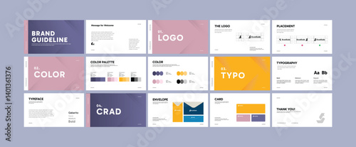 
Creative Brand Guidelines template. Modern Brand Strategy Guideline design. Clean Brand Identity presentation design. Logo Guideline template. Logo Guide Book or Brand Manual Layout.