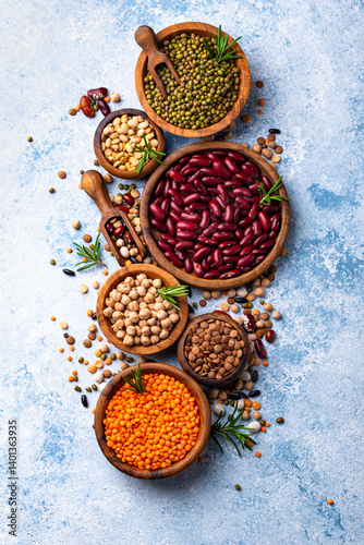 Beans, lentils, soybean, pea and chickpea