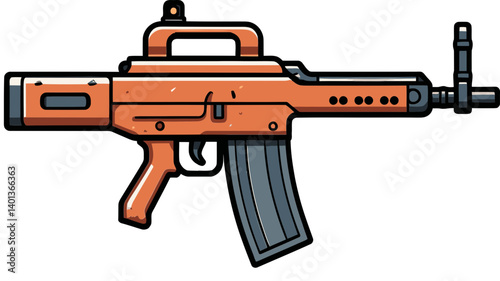 Submachine Gun with Vertical Grip PNG Detailed Illustration of Submachine Gun SVG