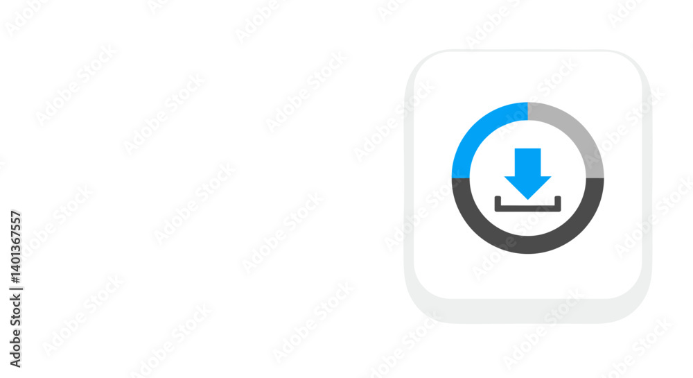 Download icon with circular design and blue accents Download icon with circular design and blue accents