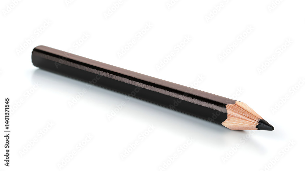 A black pencil with a wooden tip. Generated using AI. A black pencil with a wooden tip. Generated using AI.