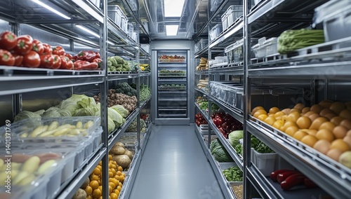 Modern Commercial Kitchen Produce Storage