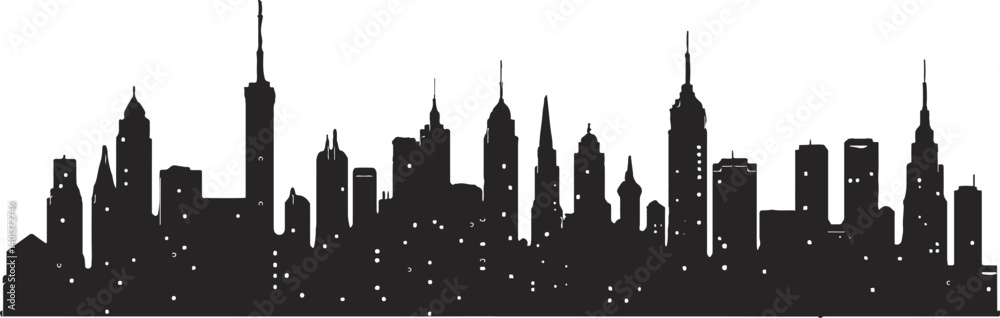 City Skyline Silhouette Set - Urban Panorama Vector Borders & Background Collection, city silhouette vector illustration City Skyline Silhouette Set - Urban Panorama Vector Borders & Background Collection, city silhouette vector illustration