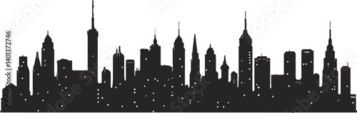 City Skyline Silhouette Set - Urban Panorama Vector Borders & Background Collection, city silhouette vector illustration
