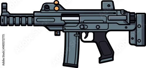 3D Submachine Gun PNG Submachine Gun Illustration Vector