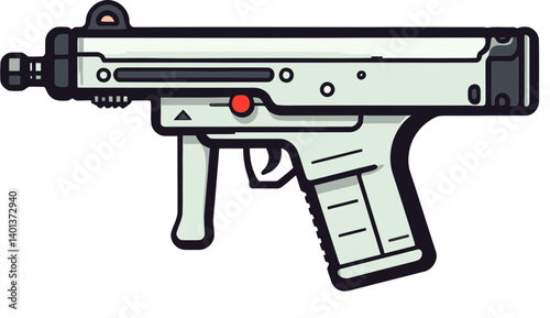 of Submachine Gun in Firing Mode High-Speed Submachine Gun with Recoil PNG