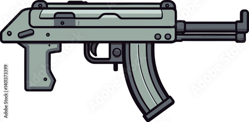 Submachine Gun with Military Design PNG Submachine Gun with Firing Effects in SVG