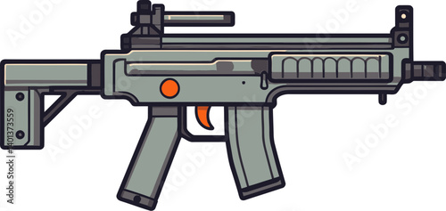 Submachine Gun in Action with Fire Effects PNG High-Resolution Submachine Gun with Silencer Vector