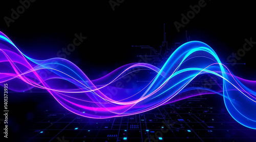 Cyber Big Data Flow Particles Bokeh. Digital Neural Network. Concept of AI Artificial Intelligence Technology Machine Deep Learning. Digital Communication. Science Technology Background 