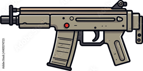 Classic Submachine Gun Submachine Gun with Flash PNG