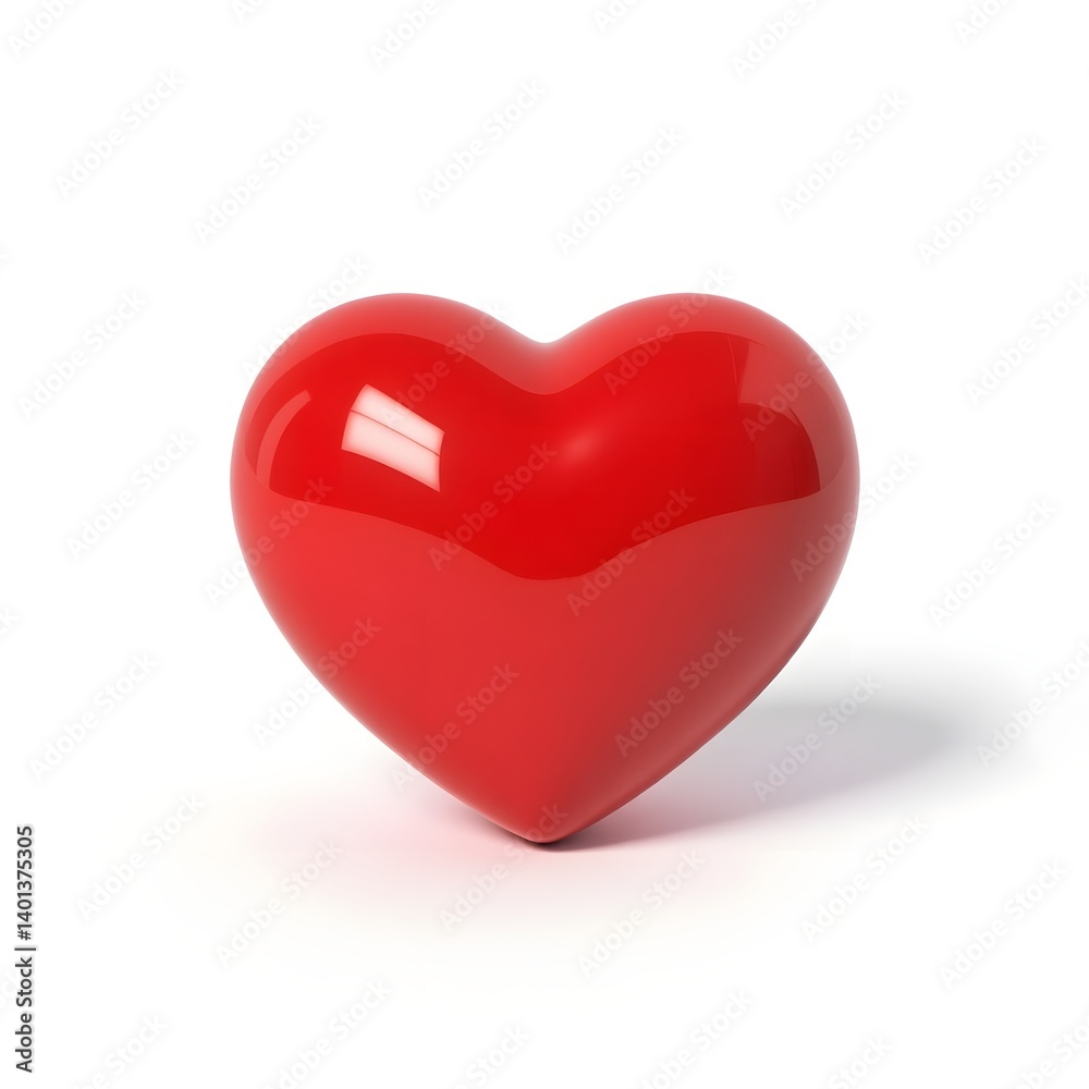 Shiny 3D Red Heart on White Background
Shiny 3D Red Heart on White Background
