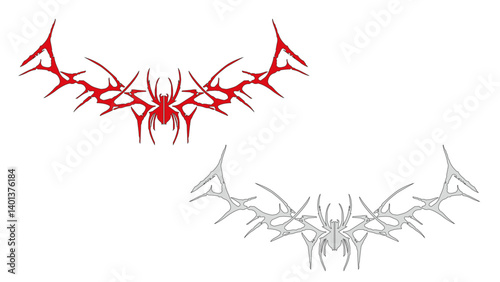 spider vector drawing sticker red label red poisonous spider man drawing, vector