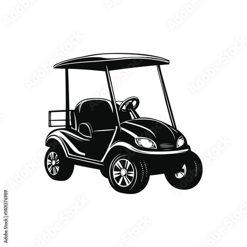 Golf cart vector illustration icon. golf cart logo on white background for apps and website.