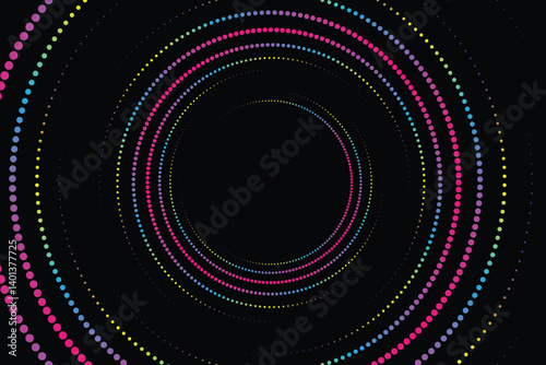 3D colorful techno background with dotted lines shape decoration, vector illustration 
