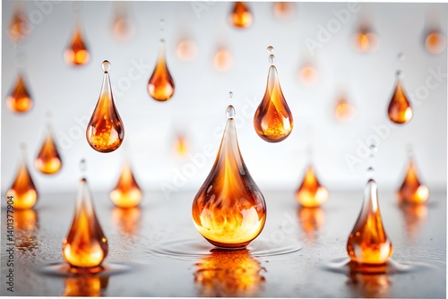 Obraz na płótnie Abstract Fire Droplets – Pentecost Flame Concept Art w salonie