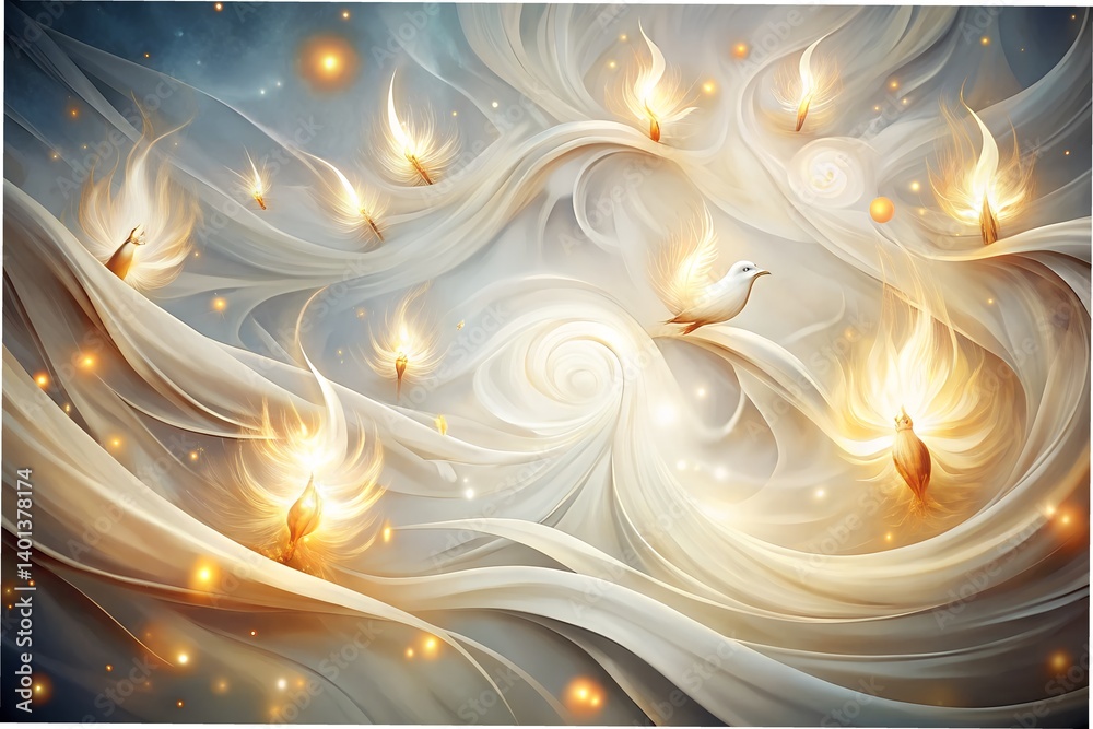 Abstract Pentecost Wind and Flame Canvas Art