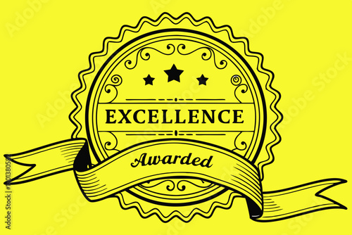Award of Excellence  A Premium Quality Achievement Badge Illustration
