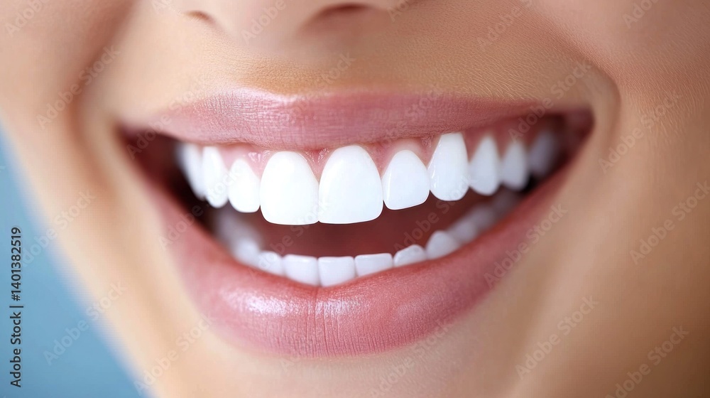 A close up shot of someone with beautiful white teeth A close up shot of someone with beautiful white teeth