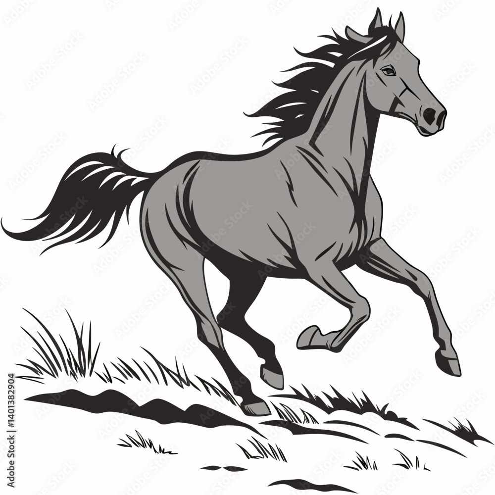 Obraz premium A horse running towards