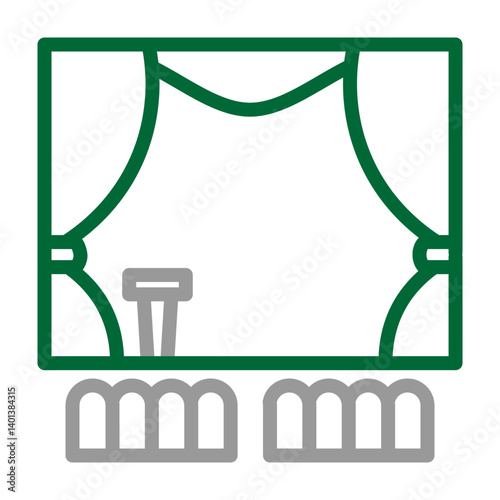 Auditorium Vector Line Dark Green Grey Icon Design