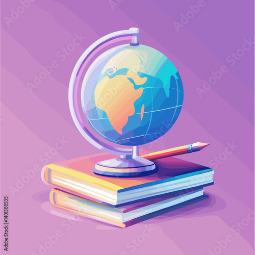 globe and books