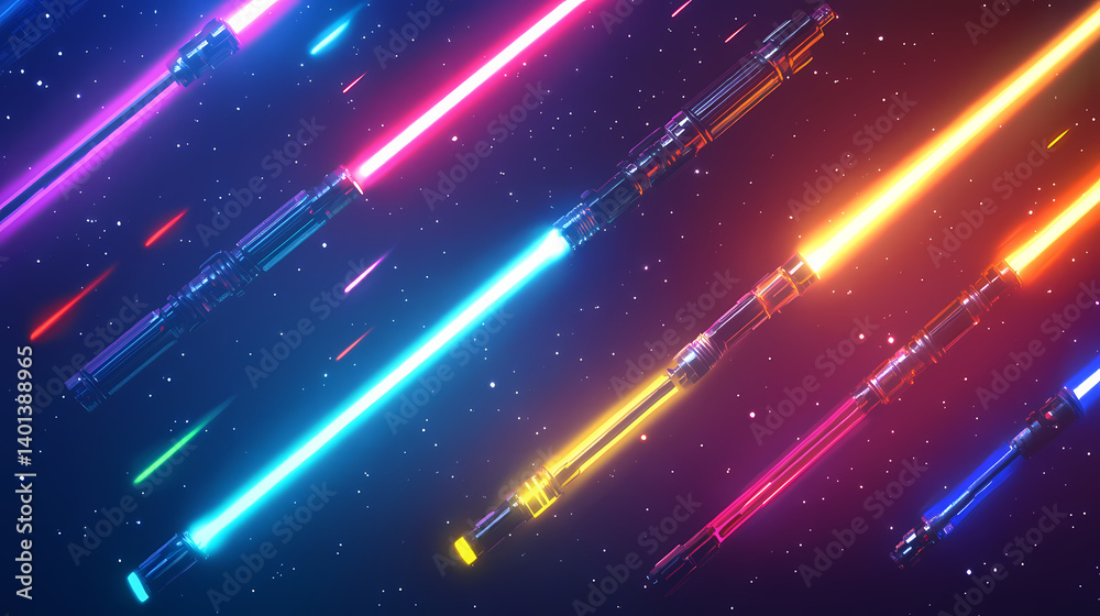 light sabers vector