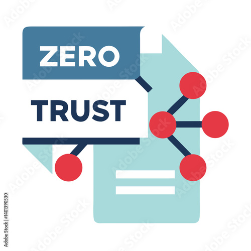Zero Trust Icon for Cybersecurity Concept in Flat Style  