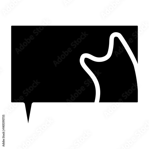 Curious Chat Vector Glyph Icon Design